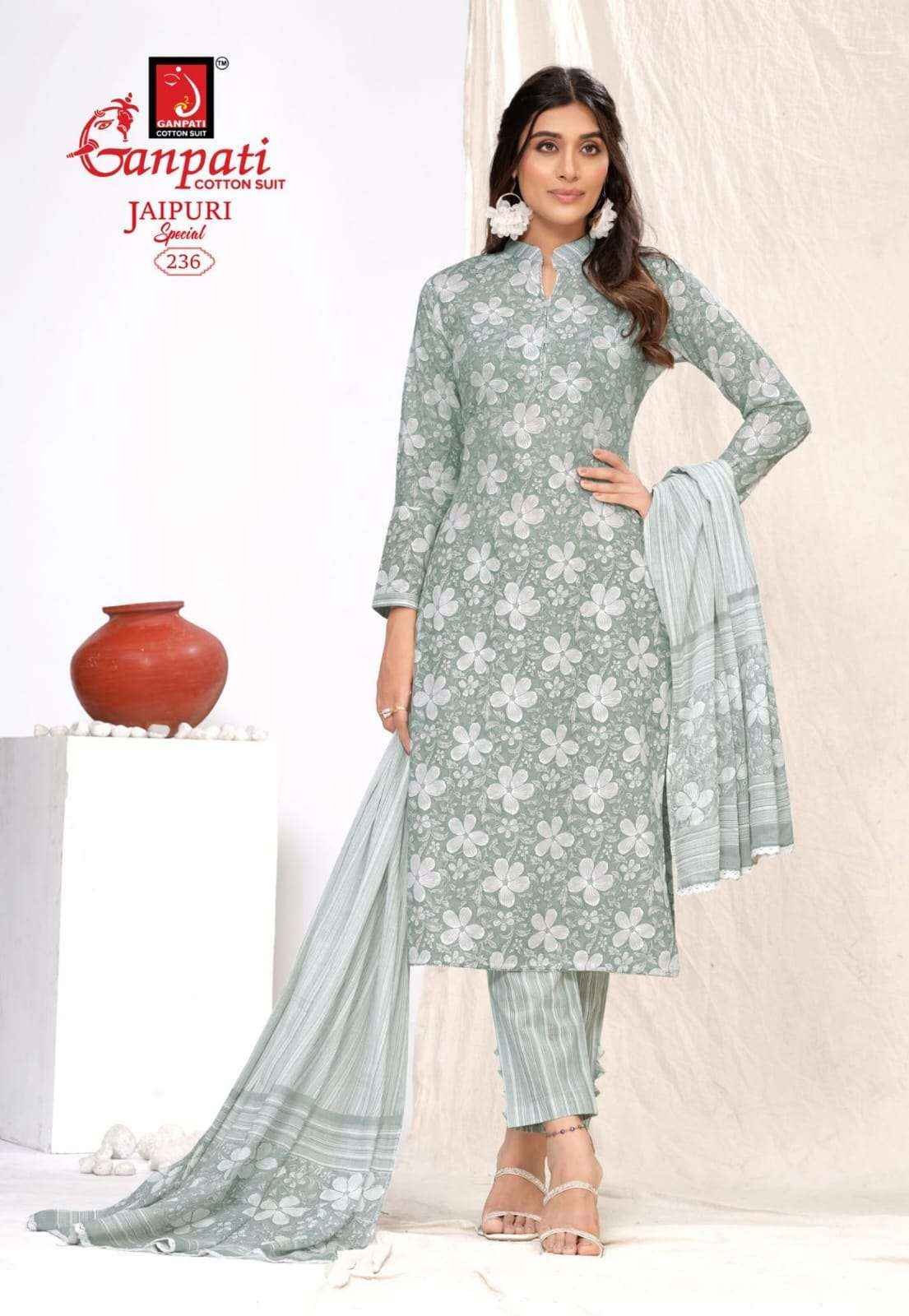 Ganpati Jaipuri Special Vol 10 Cotton Dress Material 15 pcs Catalogue