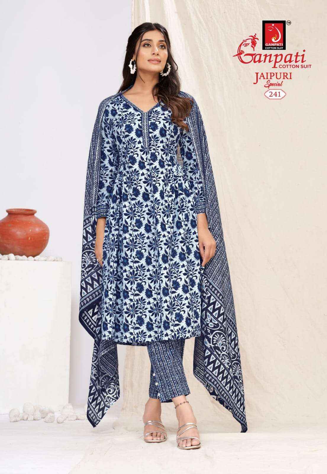 Ganpati Jaipuri Special Vol 10 Cotton Dress Material 15 pcs Catalogue
