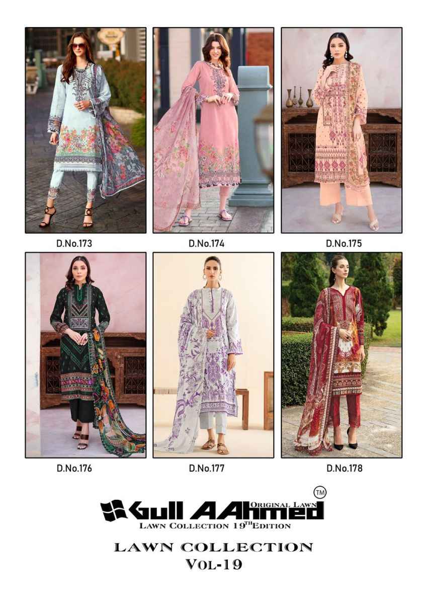 Gull Ahmed Lawn Collection Vol-19 Lawn Dress Material (6 Pc Catalouge)