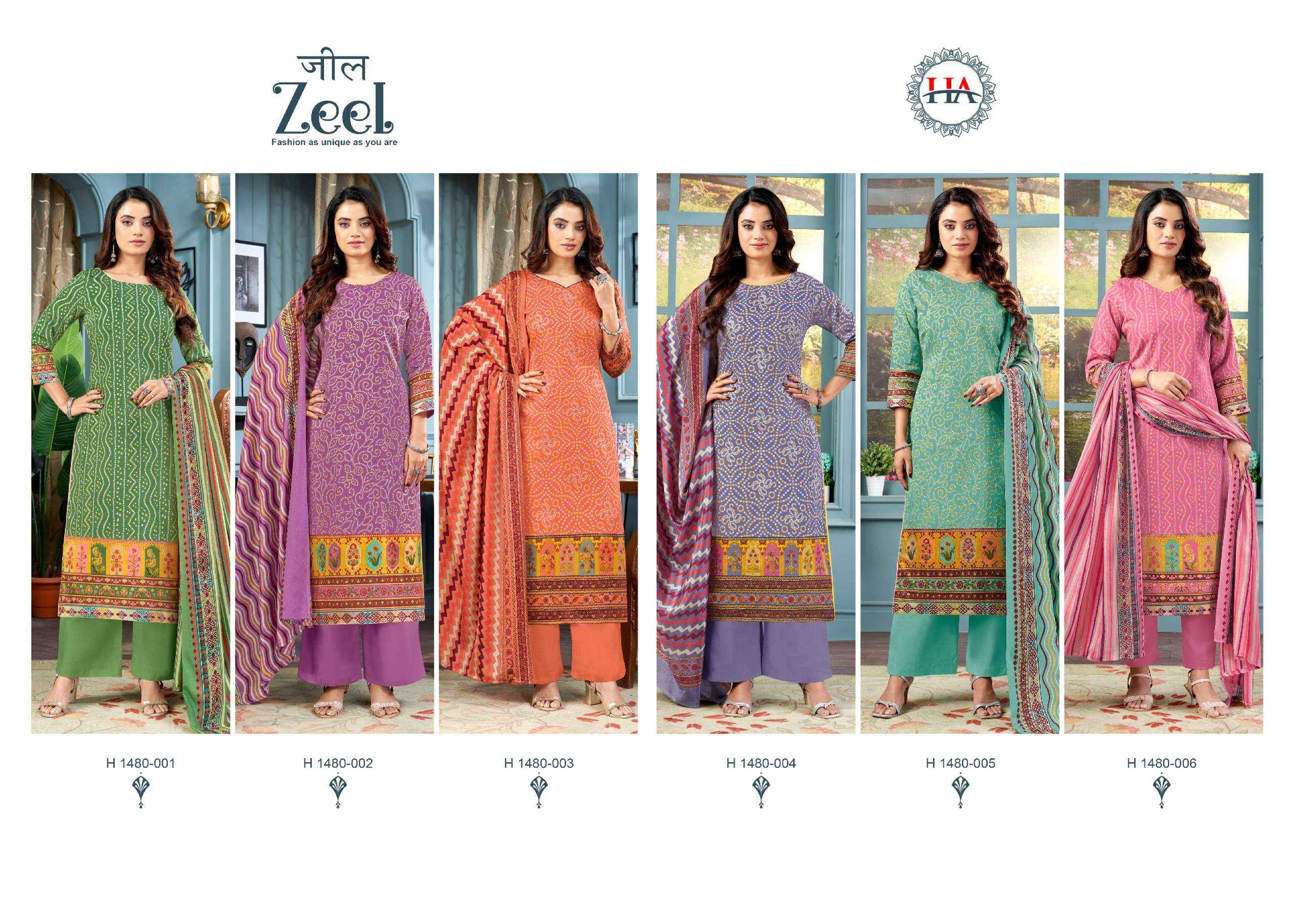 Harshit Fashion Hub Zeel Cotton Dress Material 6 pcs Catalogue
