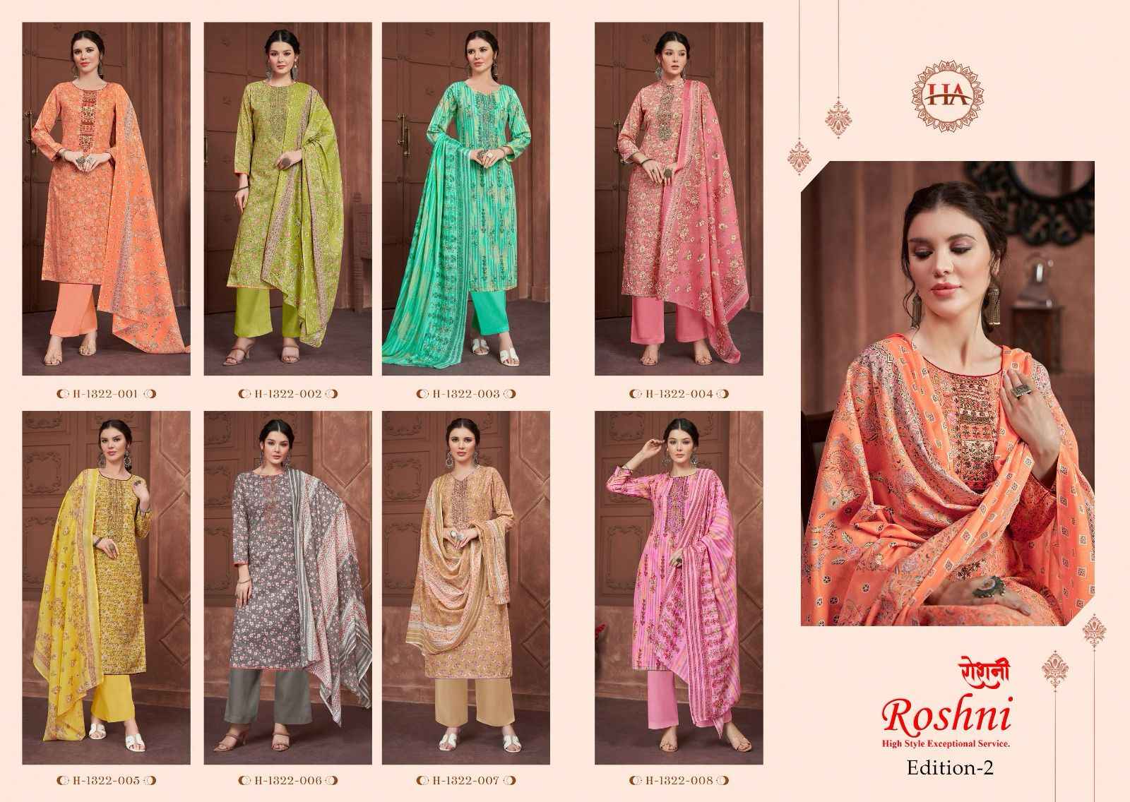 Harshit Roshni Vol-2 Pure Cotton Dress Material (8 Pc Catalog)