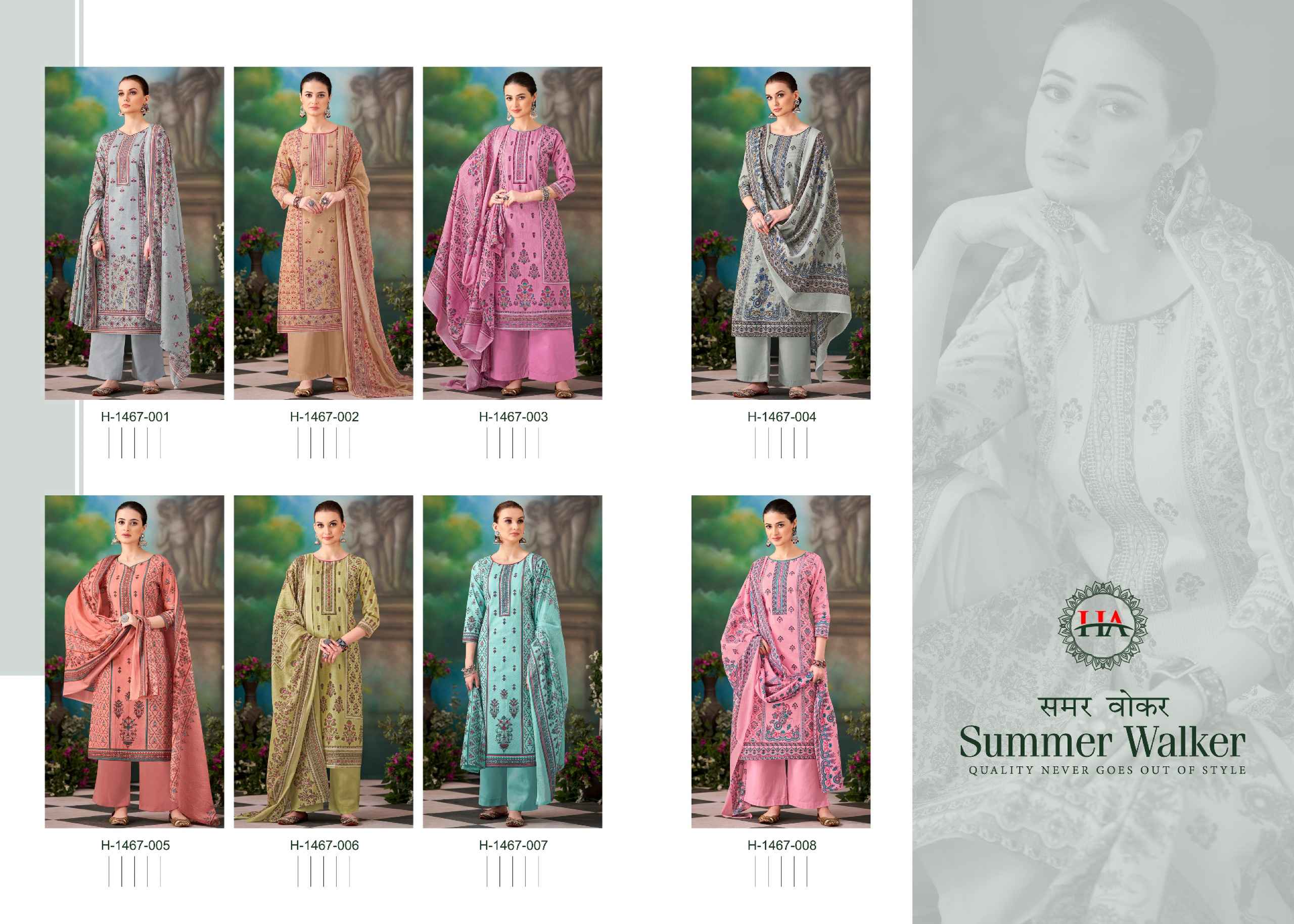 Harshit Summer Walker Pure Cambric Cotton Dress Material (8 Pc Catalog)