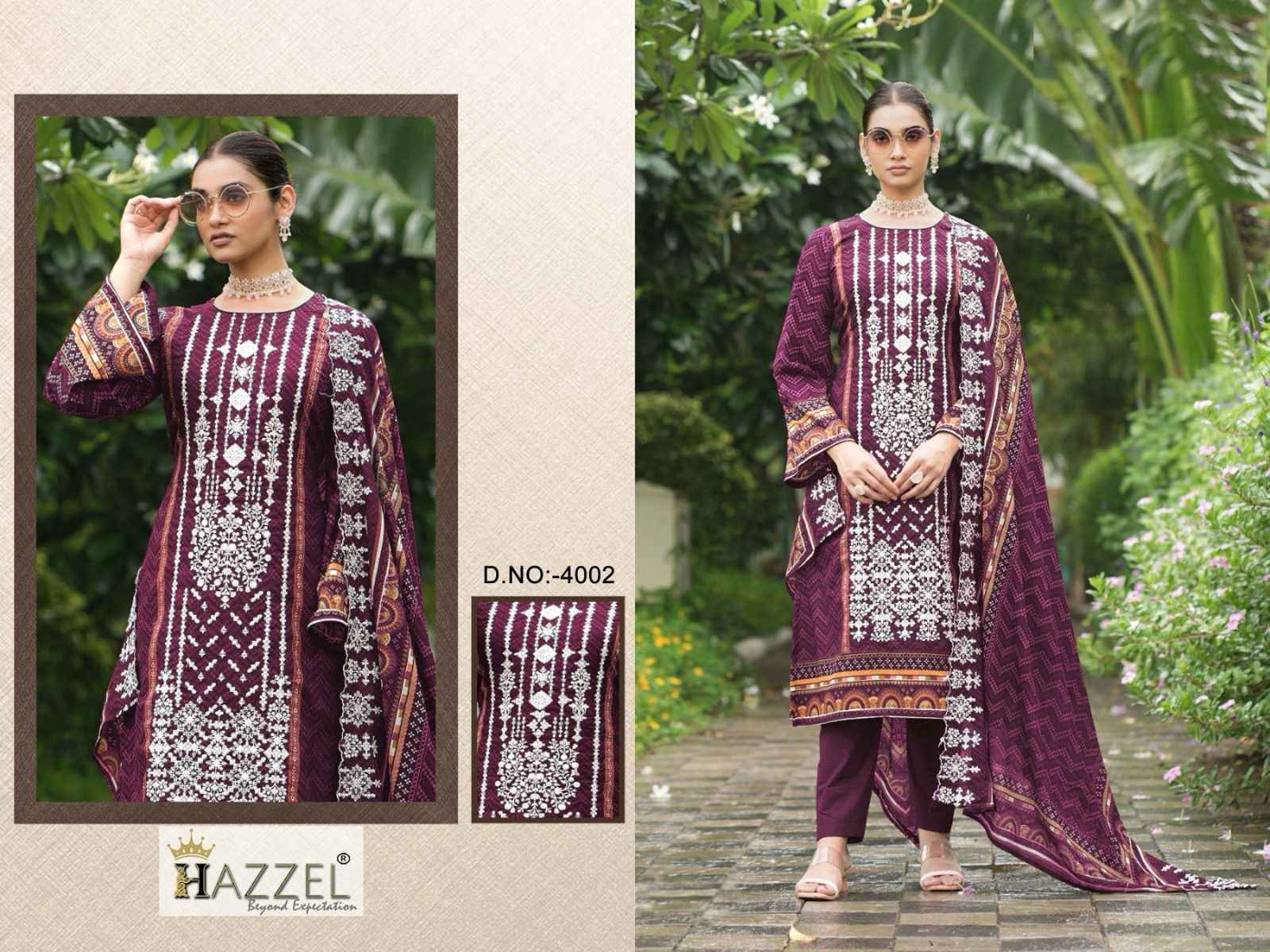 Hazzel Bin Saeed Luxury Lawn Collection Vol-4 Dress Material (3 pcs Cataloge)