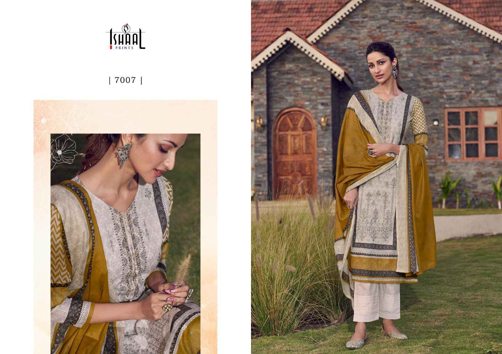 Ishaal Embroidered Vol-7 Lawn Dress Material (10 pcs Catalogue)