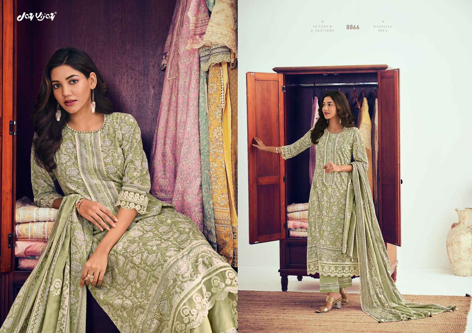 Jay Vijay Almira Pure Cotton Dress Material (7 pcs Catalogue)