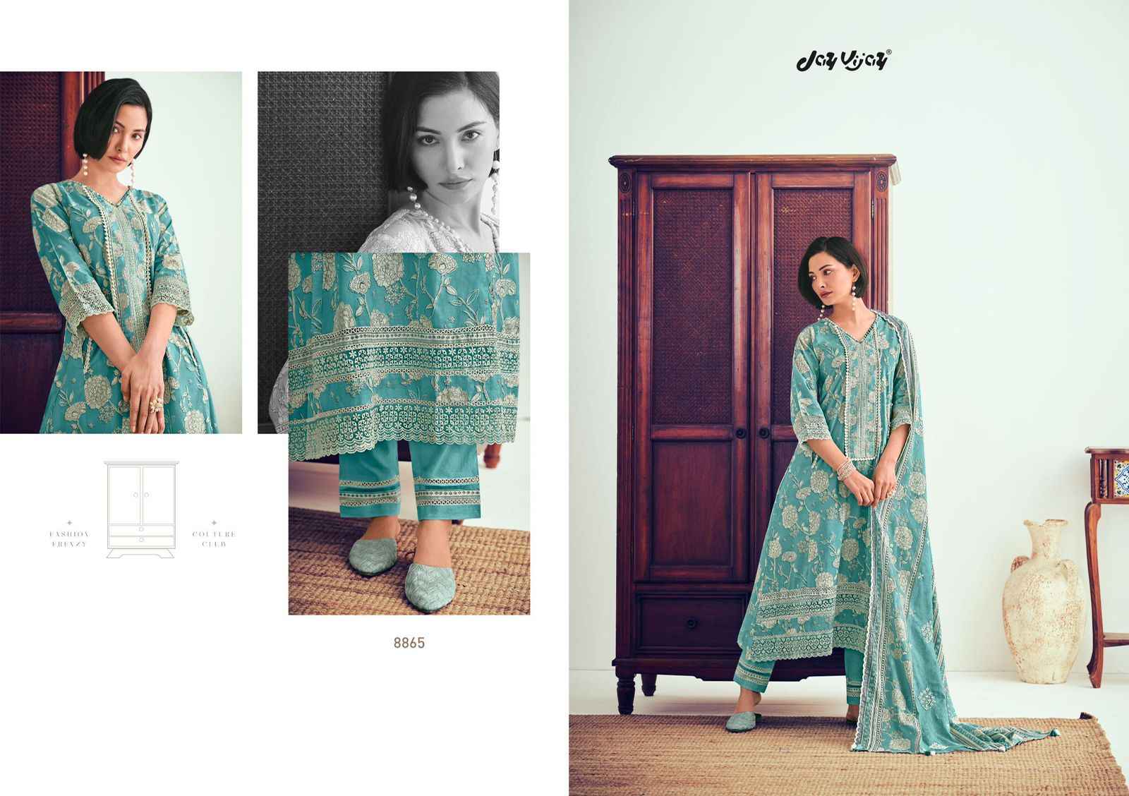 Jay Vijay Almira Pure Cotton Dress Material (7 pcs Catalogue)