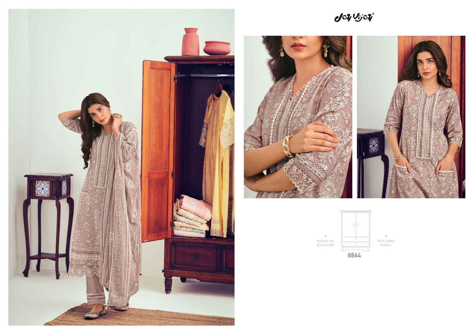 Jay Vijay Almira Pure Cotton Dress Material (7 pcs Catalogue)