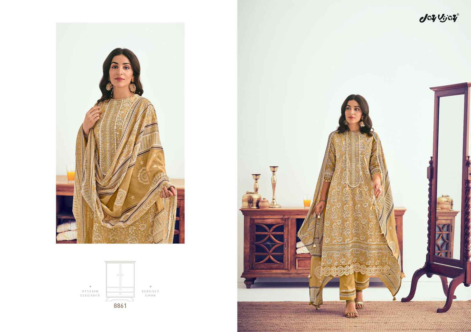 Jay Vijay Almira Pure Cotton Dress Material (7 pcs Catalogue)