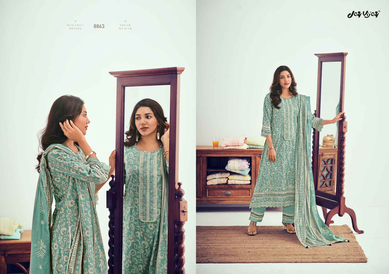 Jay Vijay Almira Pure Cotton Dress Material (7 pcs Catalogue)