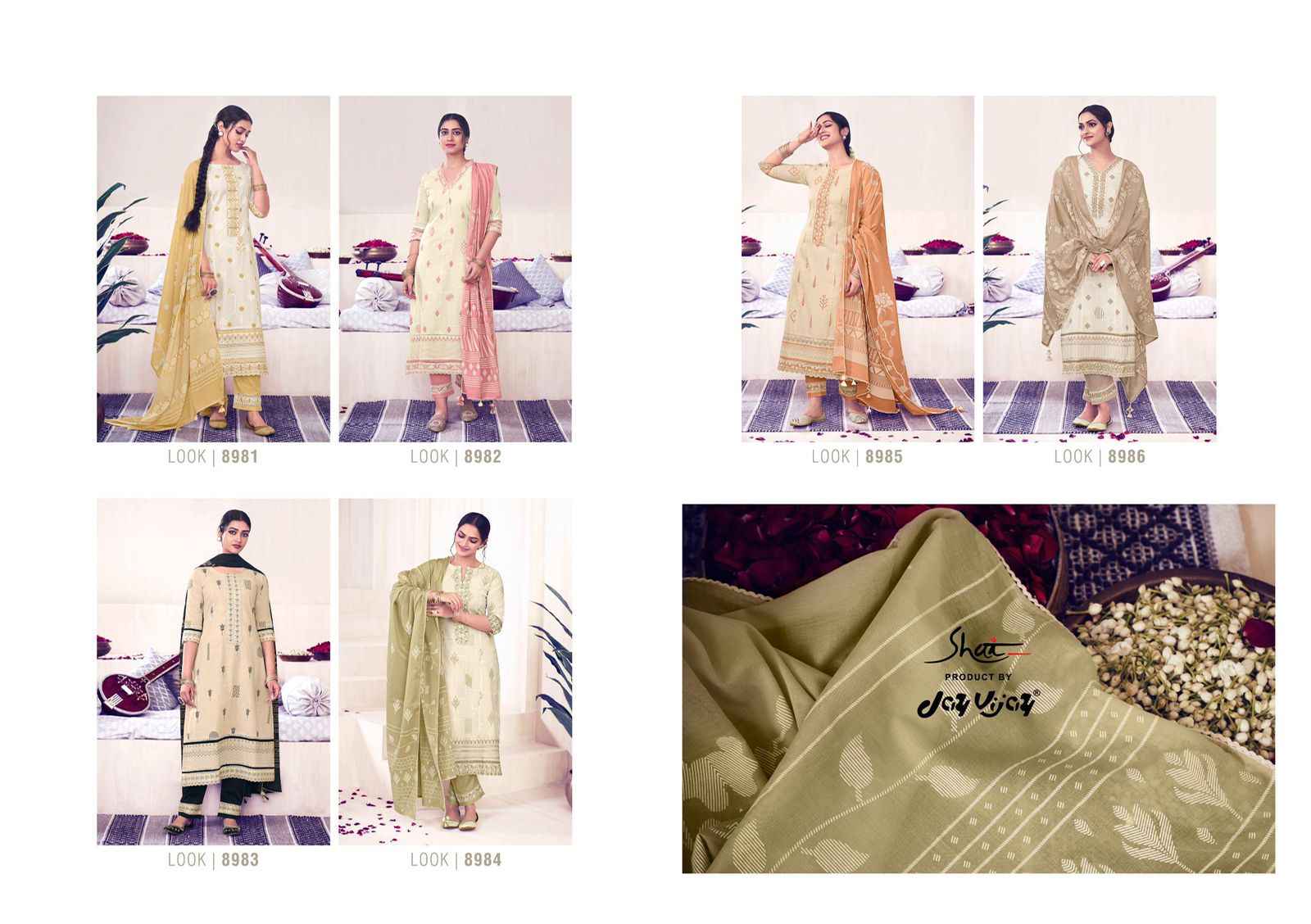 Jay Vijay Sitaar Pure Cotton Dress Material (6 pcs Catalogue)