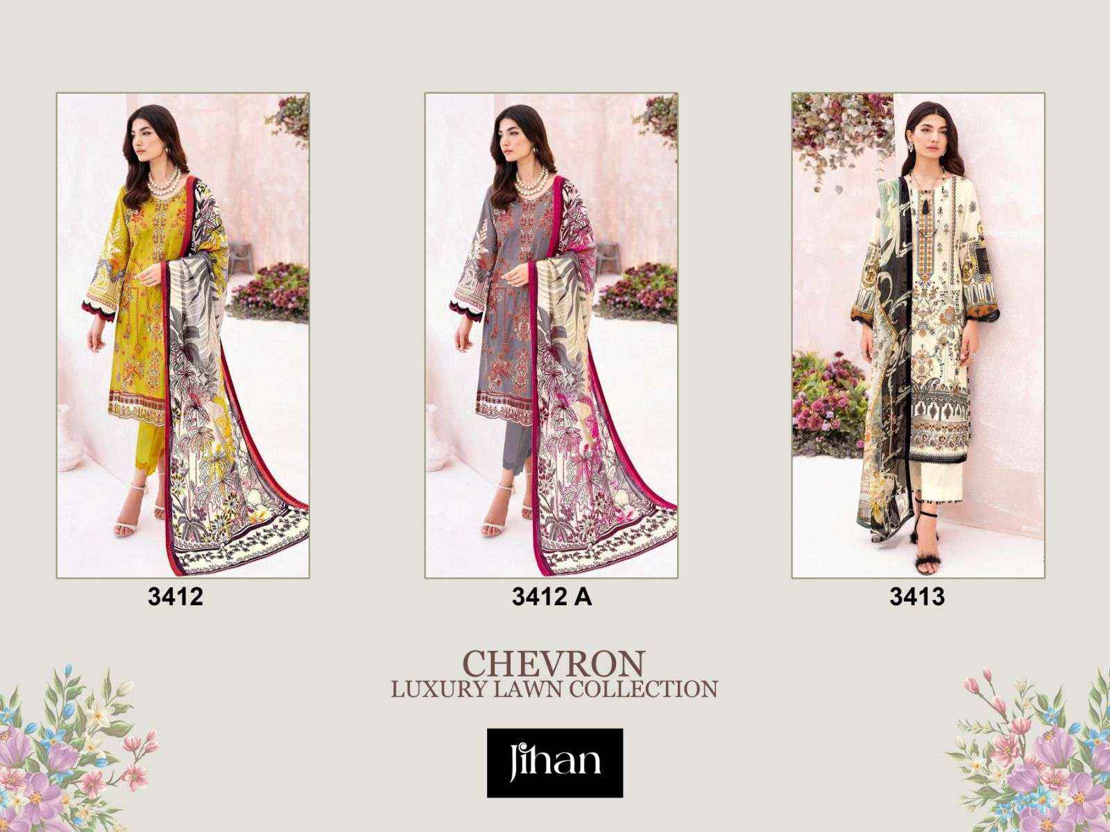 Jihan Chevron Luxury Lawn Collection Vol 2 Lawn Cotton Dress Material 3 pcs Catalogue