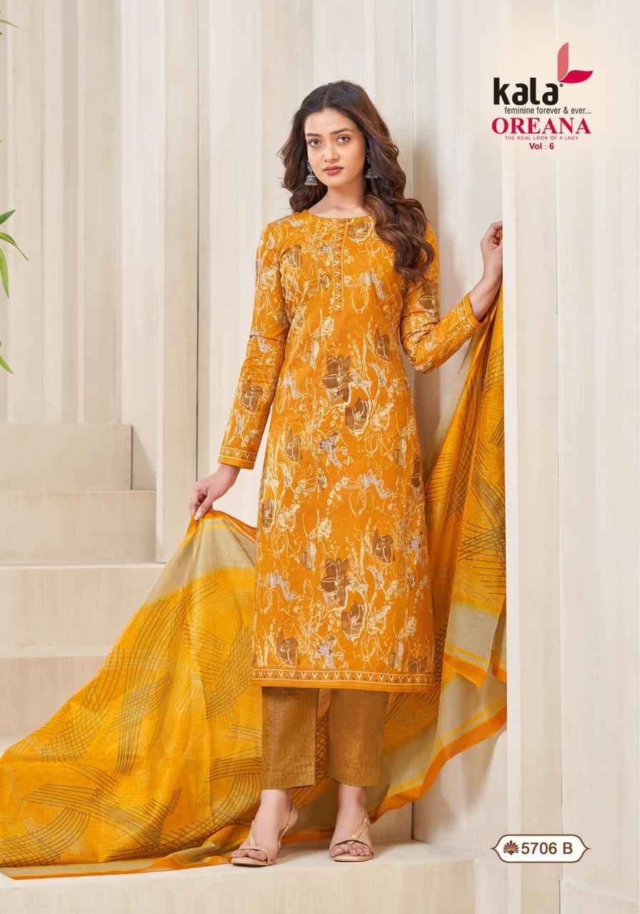 Kala Oreana Pure Premium Cotton Dress Material (12 Pc Catalog)