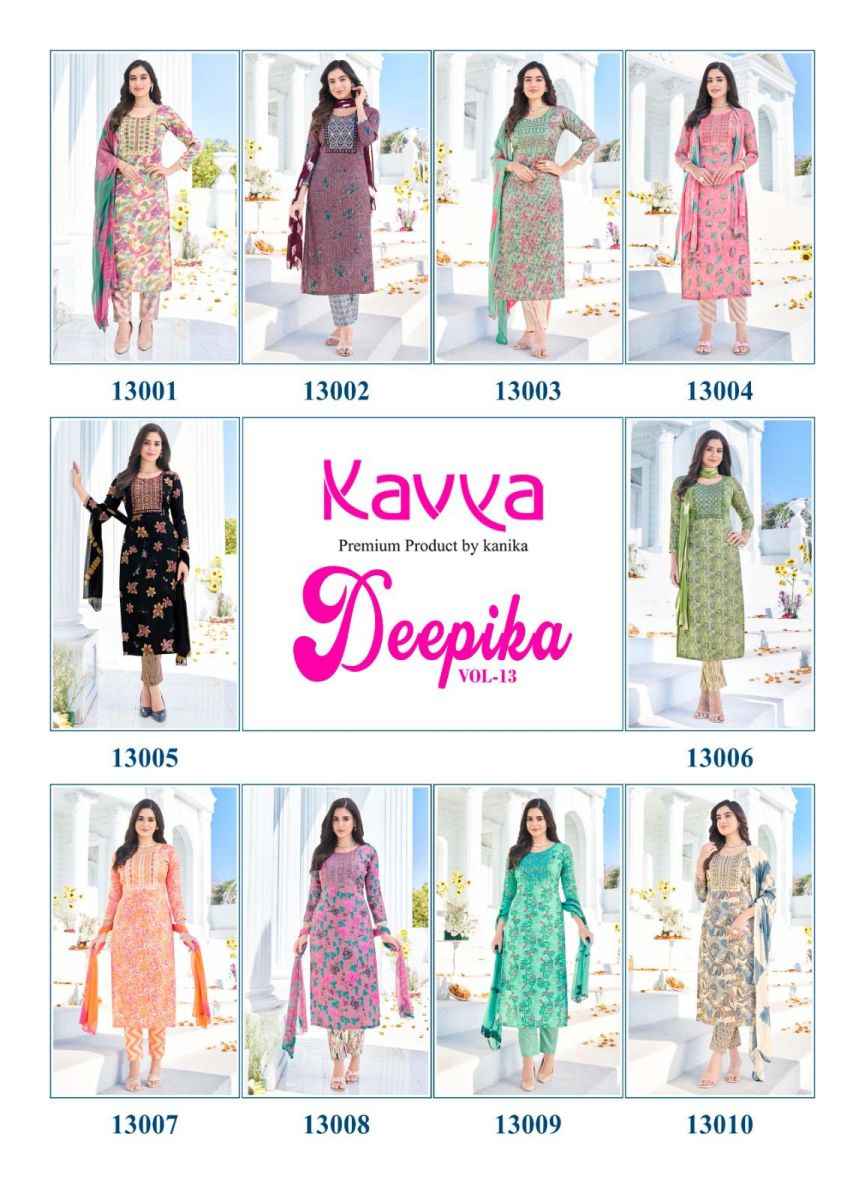 Kavya Deepika Vol 13 Rayon Kurti Combo 10 pcs Catalogue