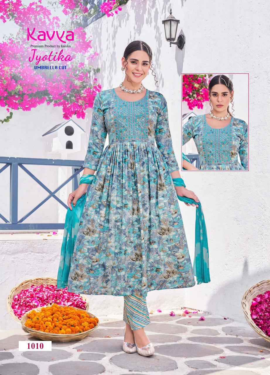 Kavya Jyotika Vol-1 Umbrella Cut Readymade Suit (10 pcs Catalogue)