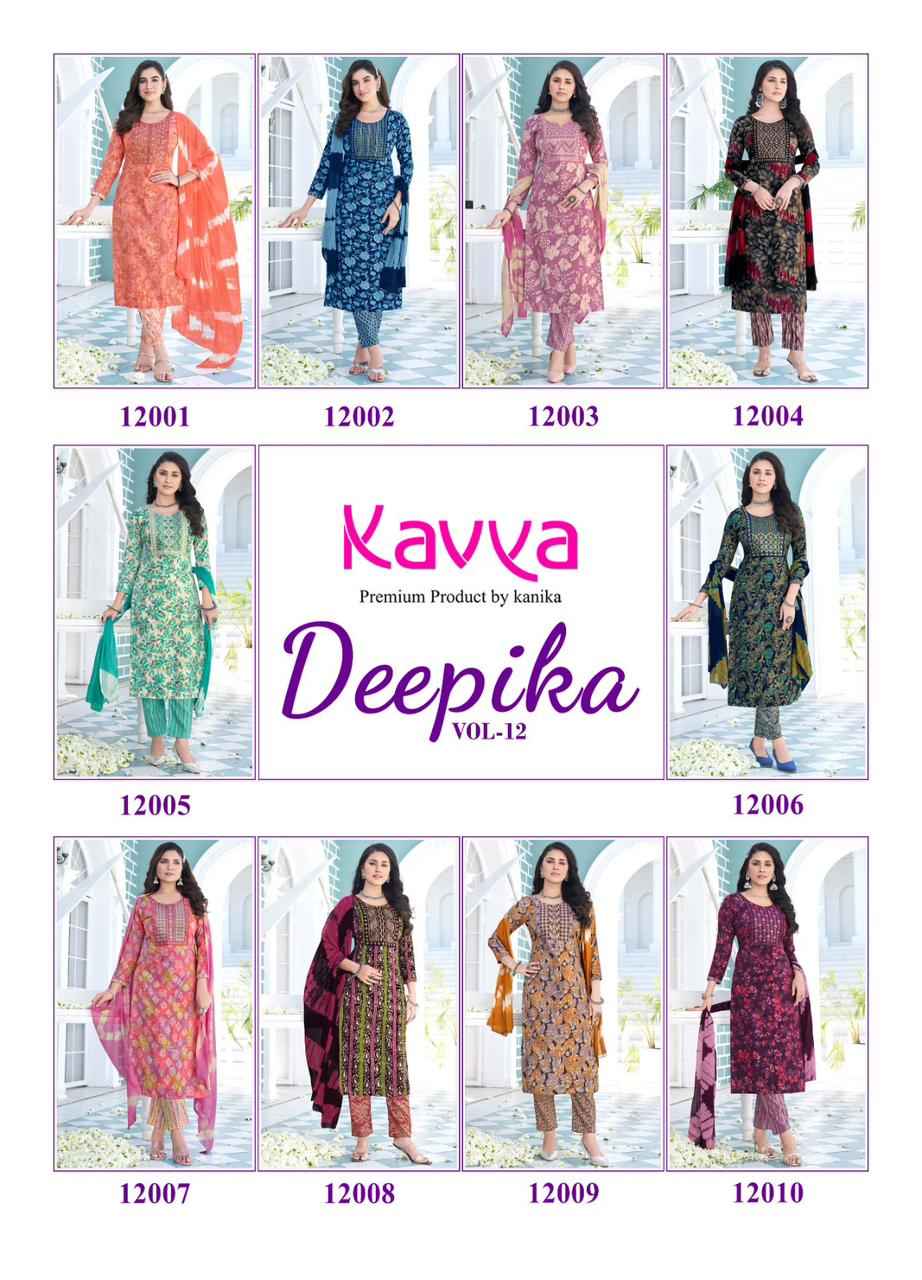 Kavya Deepika Vol-12 Capsule Readymade Suit (10 pcs Catalogue)