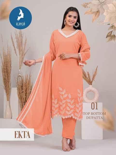 Kaya Ekta Georgette Kurti Combo 6 pcs Catalogue