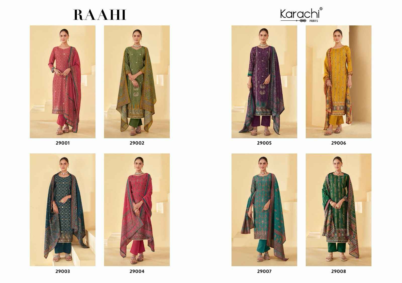 Kesar Karachi Prints Raahi Pure Muslin Dress Material (8  pc Cataloge)