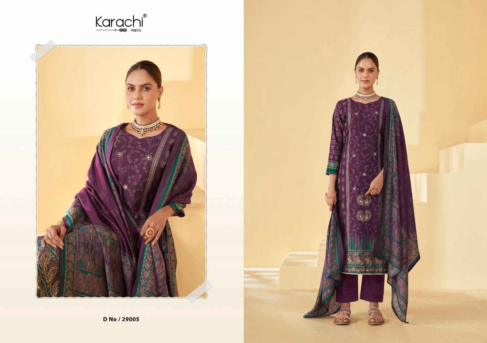 Kesar Karachi Prints Raahi Pure Muslin Dress Material (8  pc Cataloge)