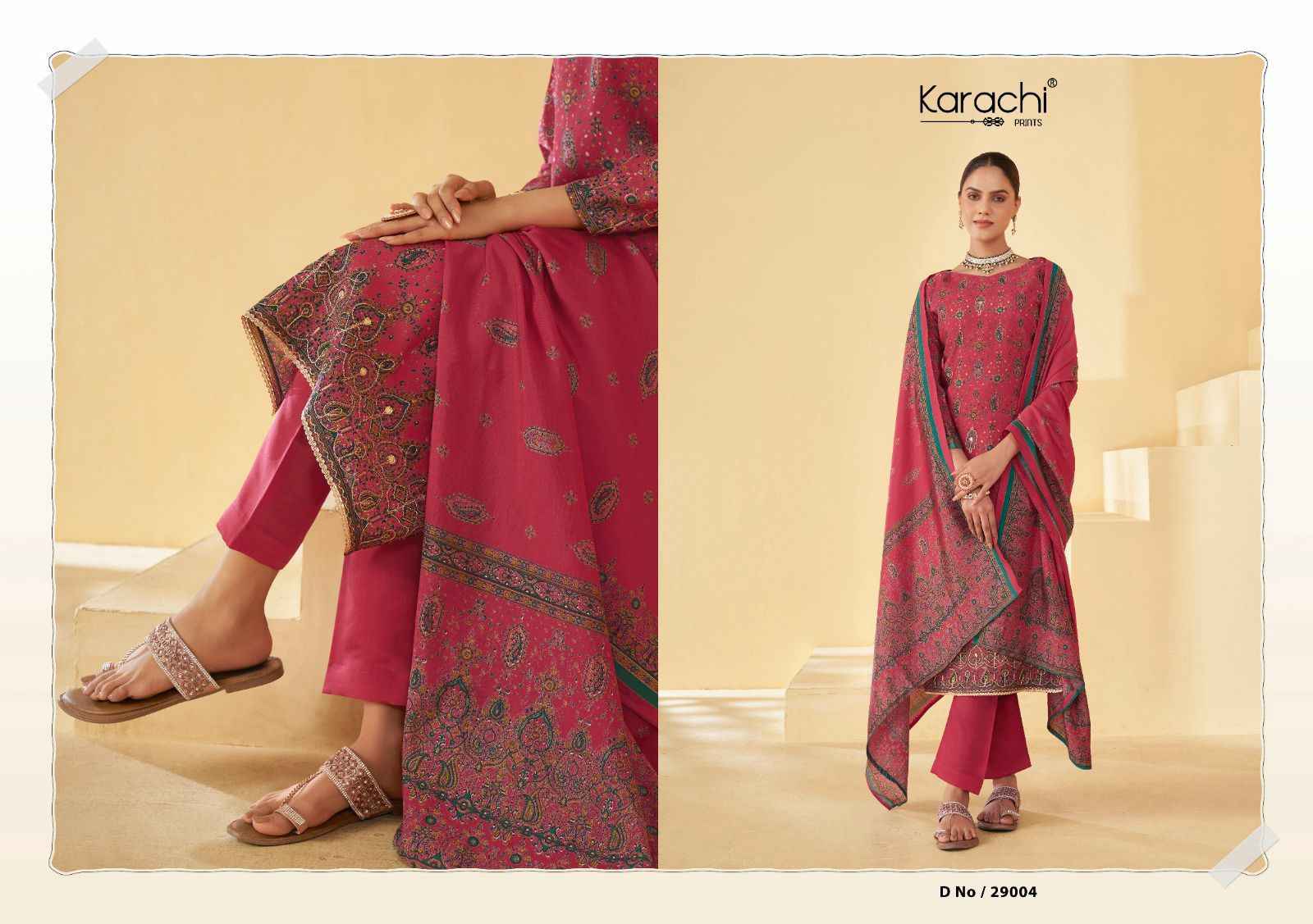Kesar Karachi Prints Raahi Pure Muslin Dress Material (8  pc Cataloge)