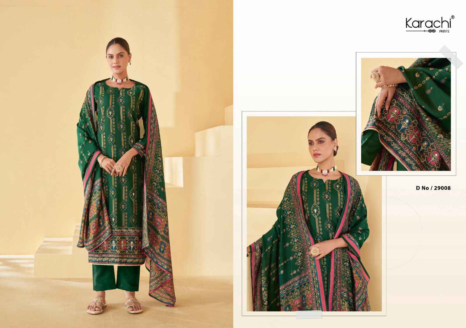 Kesar Karachi Prints Raahi Pure Muslin Dress Material (8  pc Cataloge)