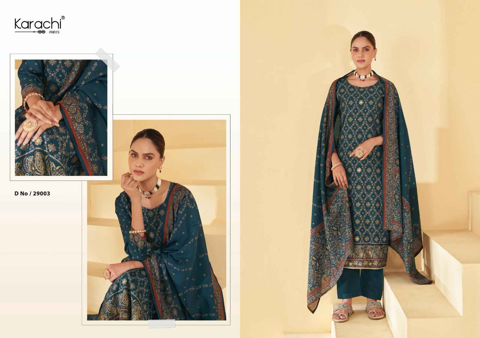 Kesar Karachi Prints Raahi Pure Muslin Dress Material (8  pc Cataloge)