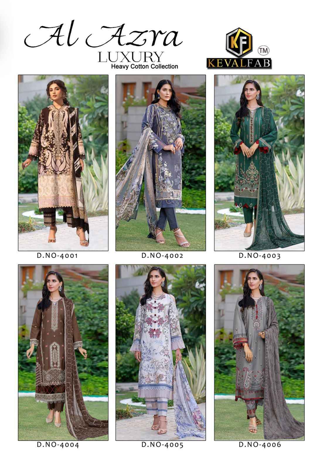 Keval Fab Al Azara Vol-4 Heavy Cotton Dress Material (6 pcs Catalogue)