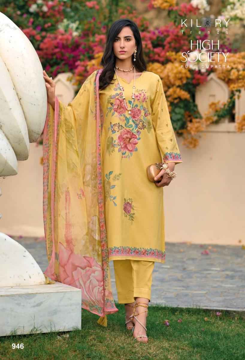 Kilory Trends High Society Pure Lawn Cotton Dress Material (8 Pc Catalog)