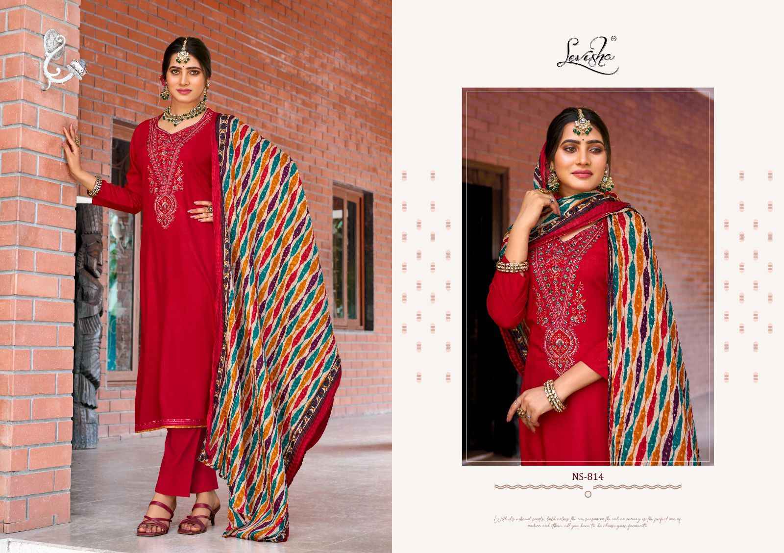 Levisha Nivisha Vol-8 Pure Rayon Dress Material (6 pcs Catalogue)