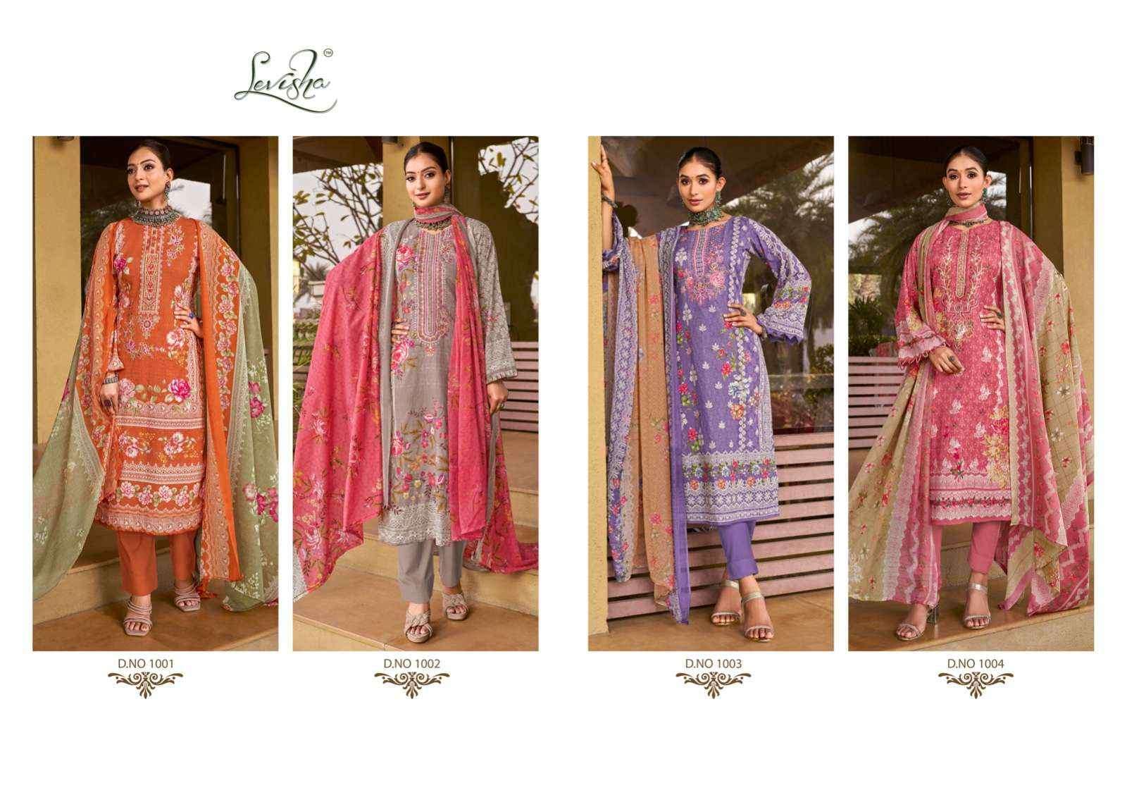 Levisha Shehnaz Cotton Dress Material 4 pcs Catalogue