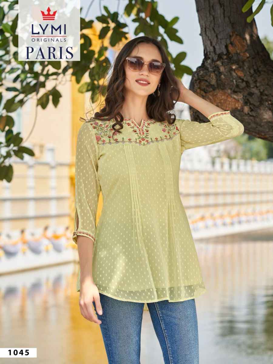 LYMI Paris Georgette Short Kurti 6 pcs Catalogue