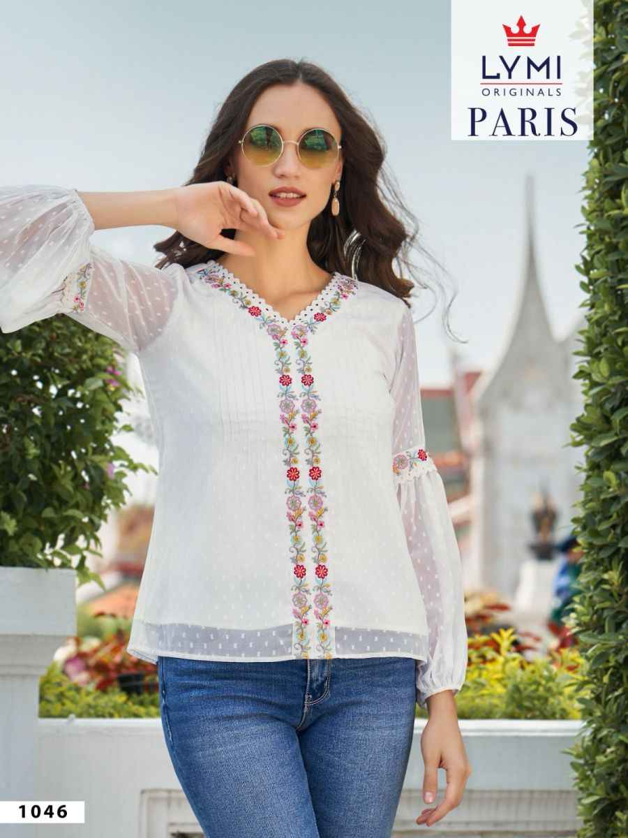 LYMI Paris Georgette Short Kurti 6 pcs Catalogue