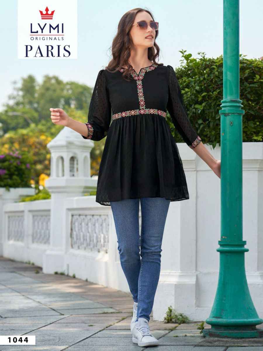 LYMI Paris Georgette Short Kurti 6 pcs Catalogue