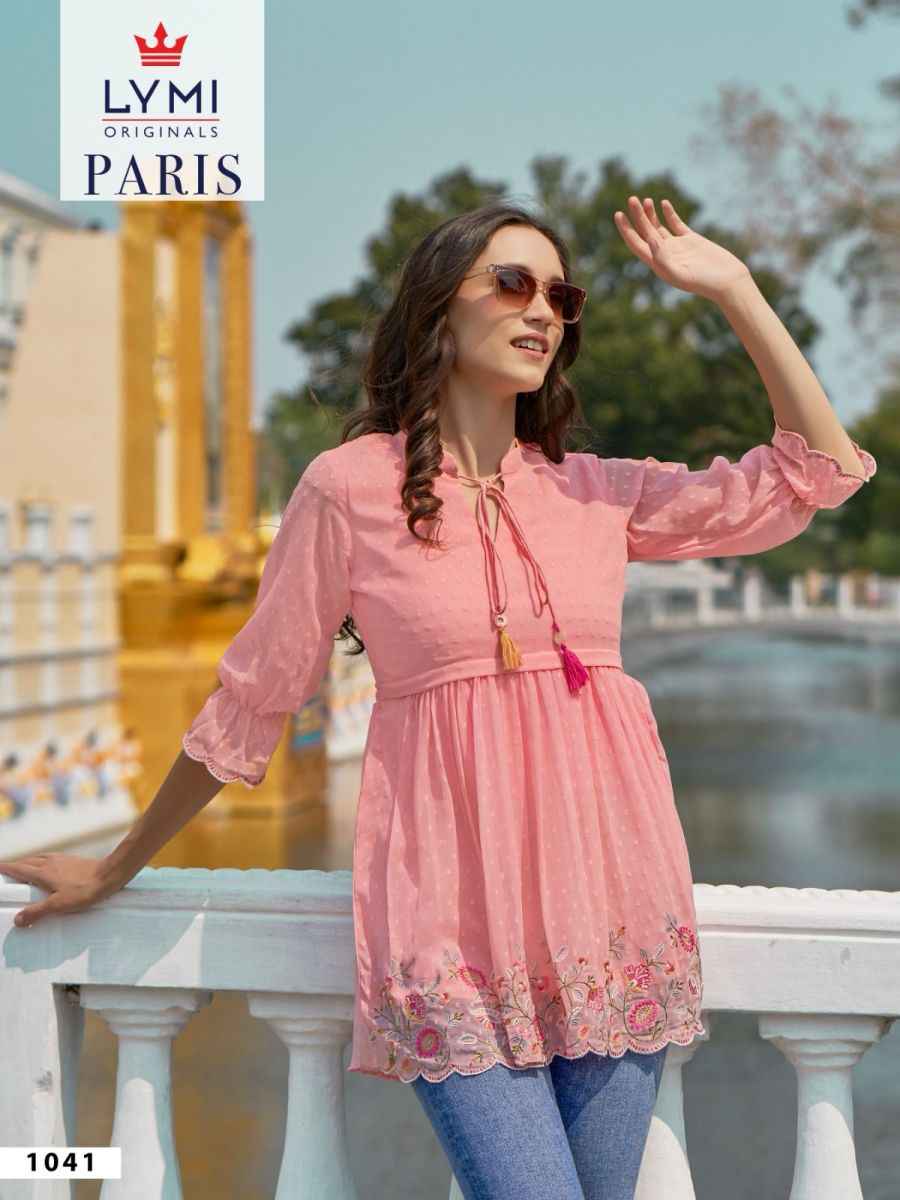 LYMI Paris Georgette Short Kurti 6 pcs Catalogue