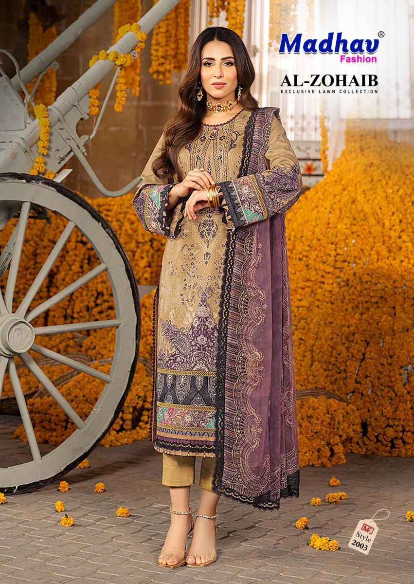 Madhav Fashion Al Zohaib Vol 2 Lawn Cotton Dress Material 6 pcs Catalogue