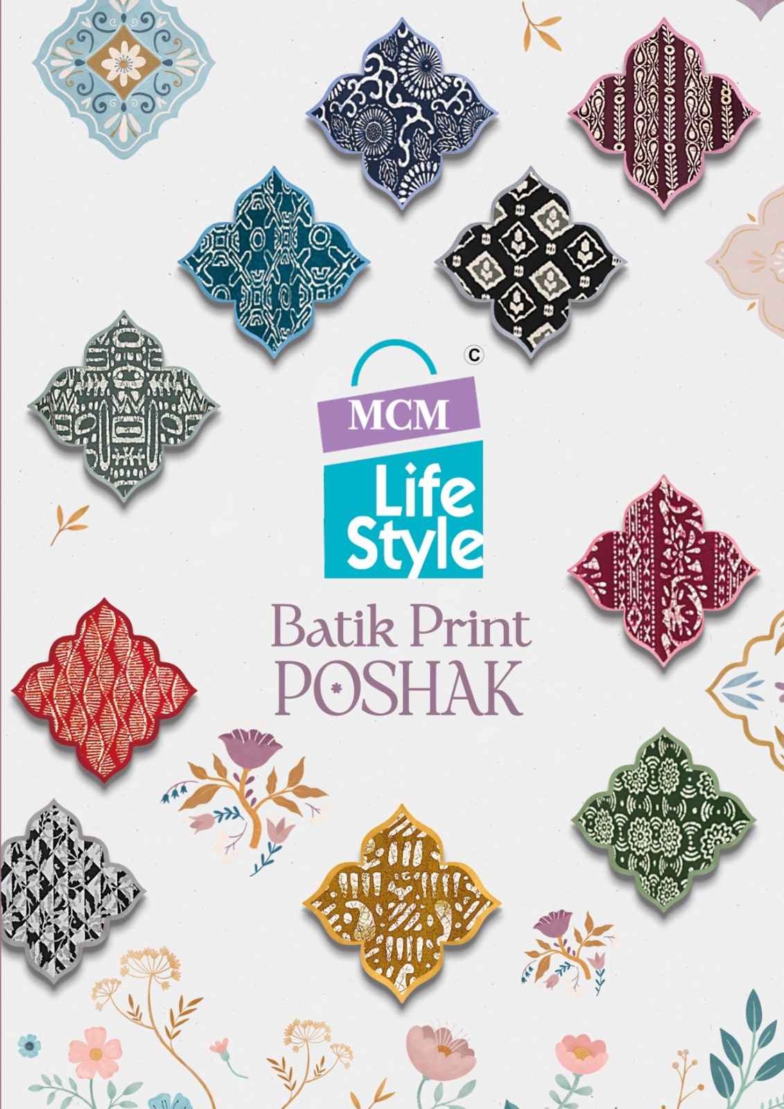 Mcm Life Style Batik Print Poshak Cotton Dress Material  (10 Pc Catalog)