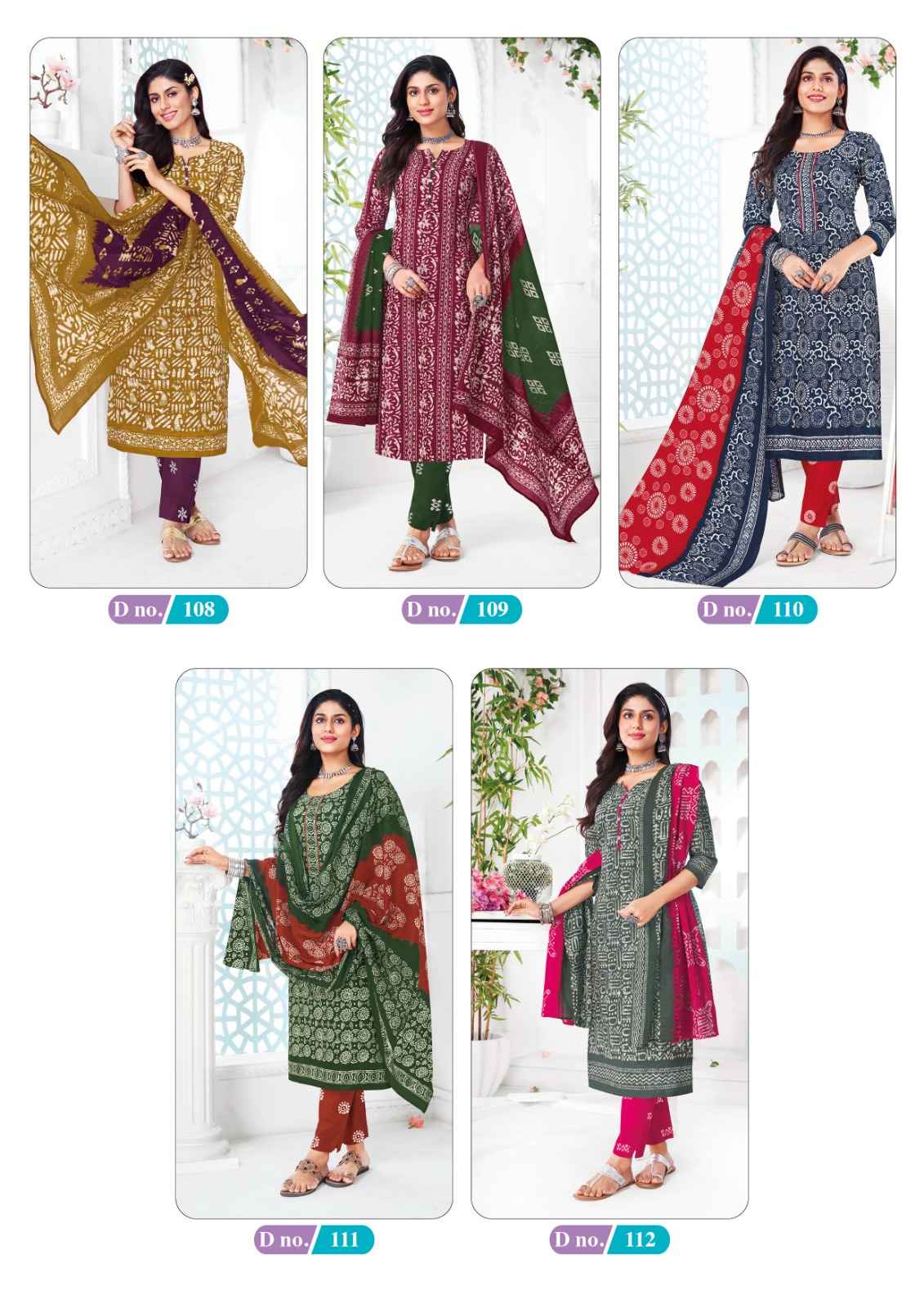 Mcm Life Style Batik Print Poshak Cotton Dress Material  (10 Pc Catalog)
