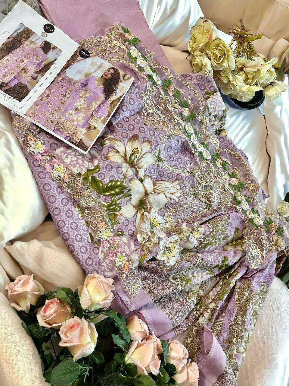 Mehboob Tex Maria B Gold Summer Collection Cotton Dress Material 3 pcs Catalogue