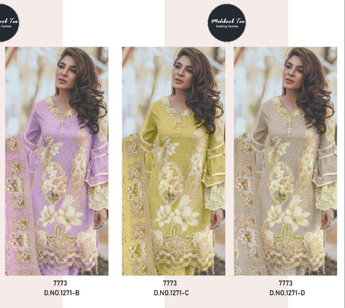 Mehboob Tex Maria B Gold Summer Collection Cotton Dress Material 3 pcs Catalogue