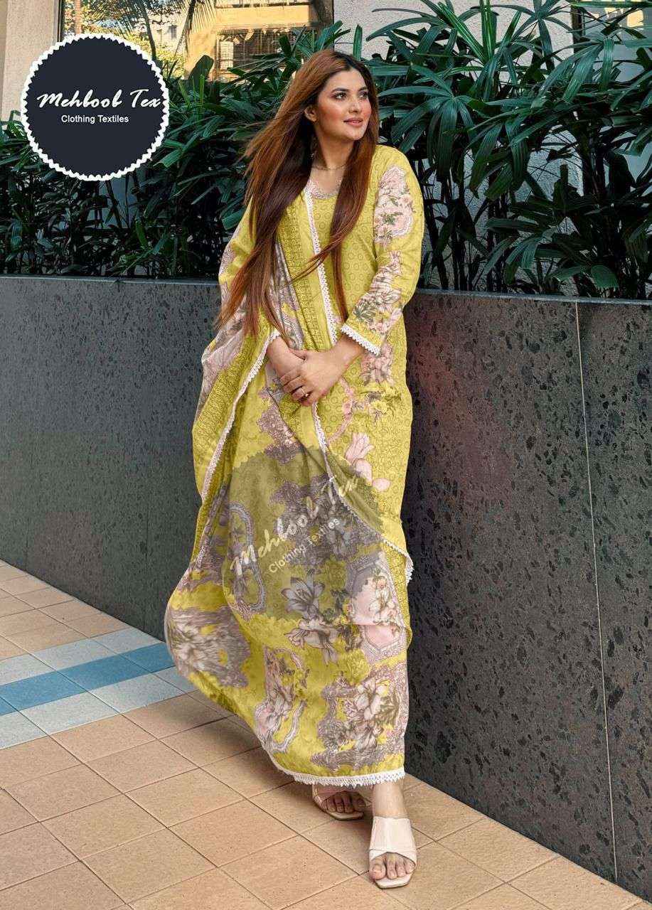 Mehboob Tex Maria B Gold Summer Collection Cotton Dress Material 3 pcs Catalogue