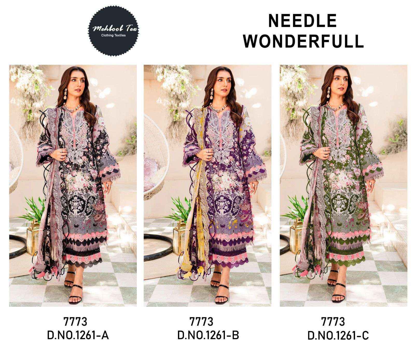 Mehboob Tex Needle Wonderful Cotton Dress Material 3 pcs Catalogue