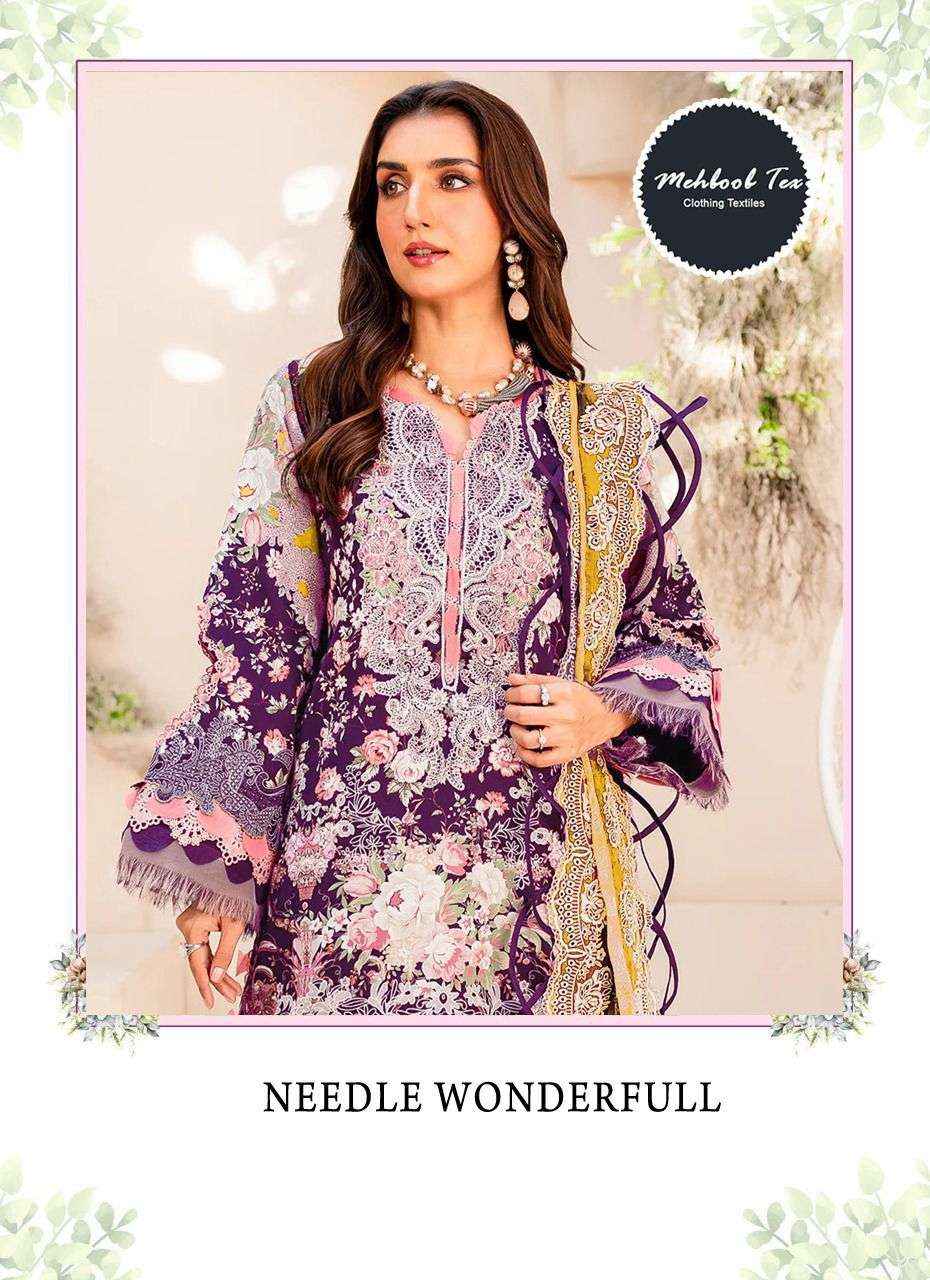 Mehboob Tex Needle Wonderful Cotton Dress Material 3 pcs Catalogue