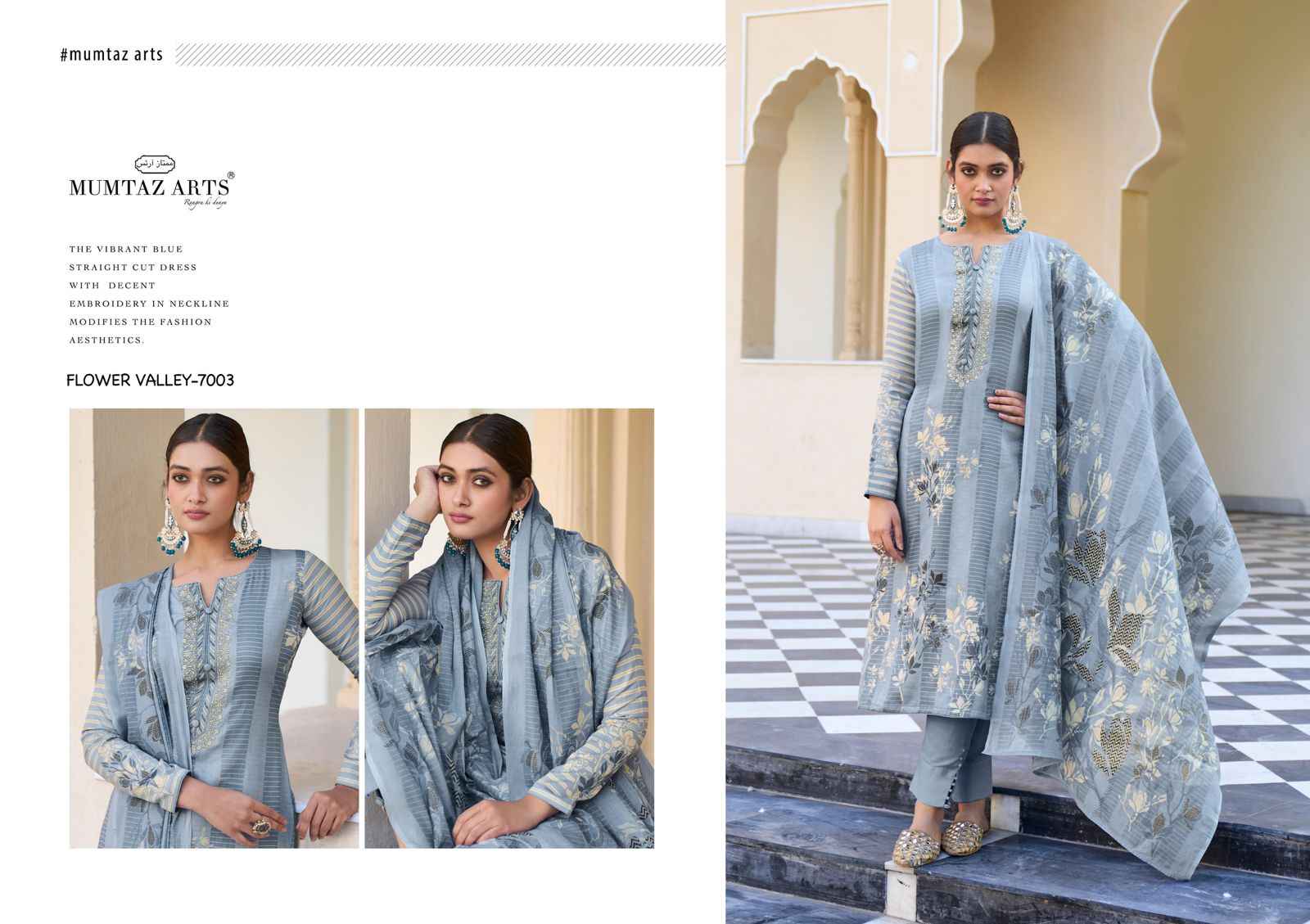 Mumtaz Arts Flower Valley Pure Viscose Jam Satin Dress Material (6 Pc Catalog)