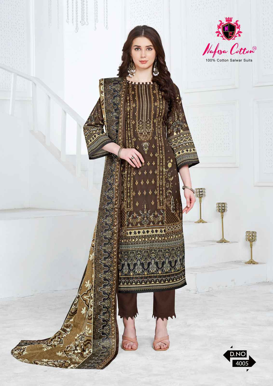 Nafisa Cotton Andaaz Karachi Suit Vol-4 Cotton Dress Material (6 Pc Catalog)
