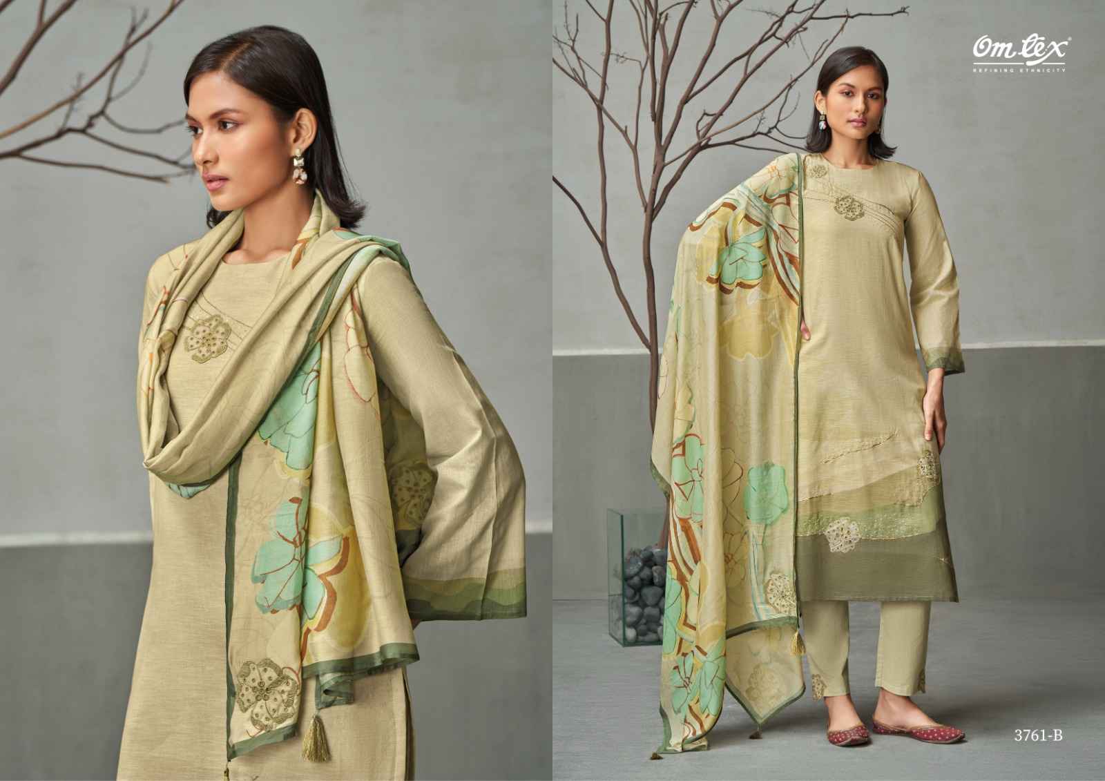 Omtex Alina Linen Cotton Dress Material (4 Pc Catalog)