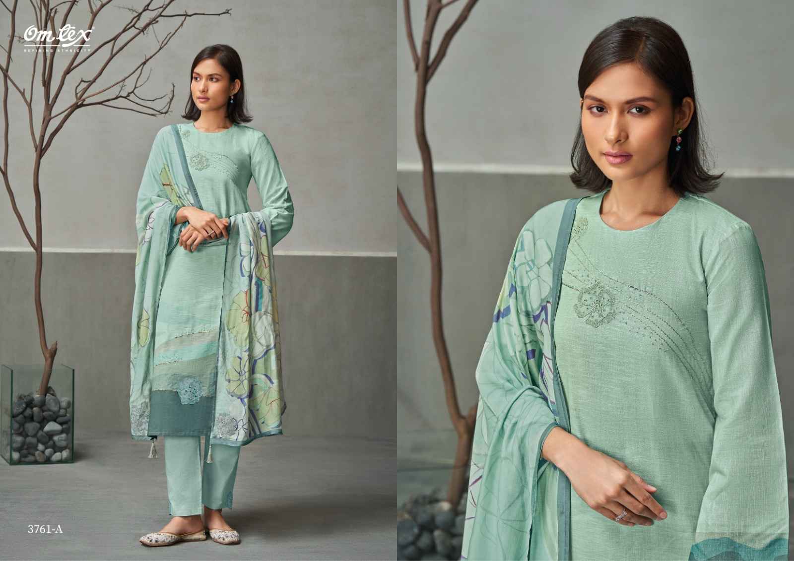Omtex Alina Linen Cotton Dress Material (4 Pc Catalog)