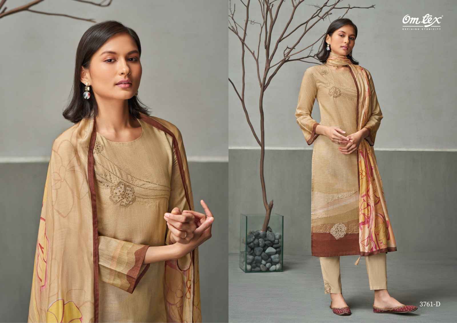 Omtex Alina Linen Cotton Dress Material (4 Pc Catalog)