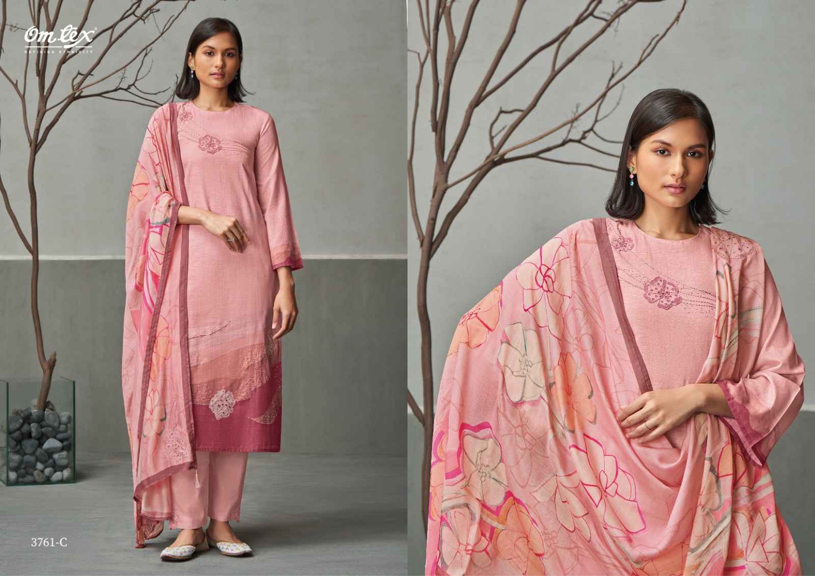 Omtex Alina Linen Cotton Dress Material (4 Pc Catalog)