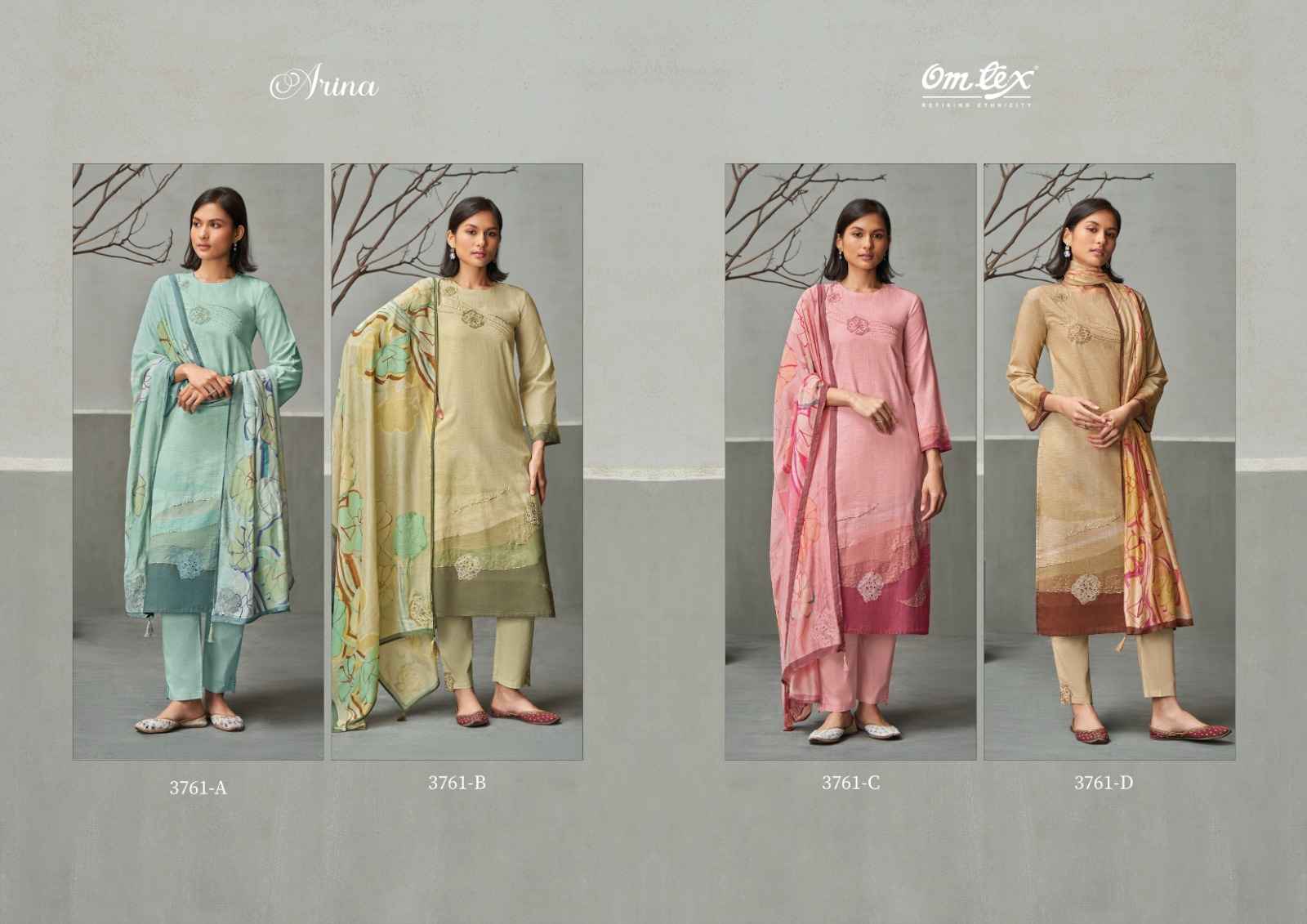 Omtex Alina Linen Cotton Dress Material (4 Pc Catalog)