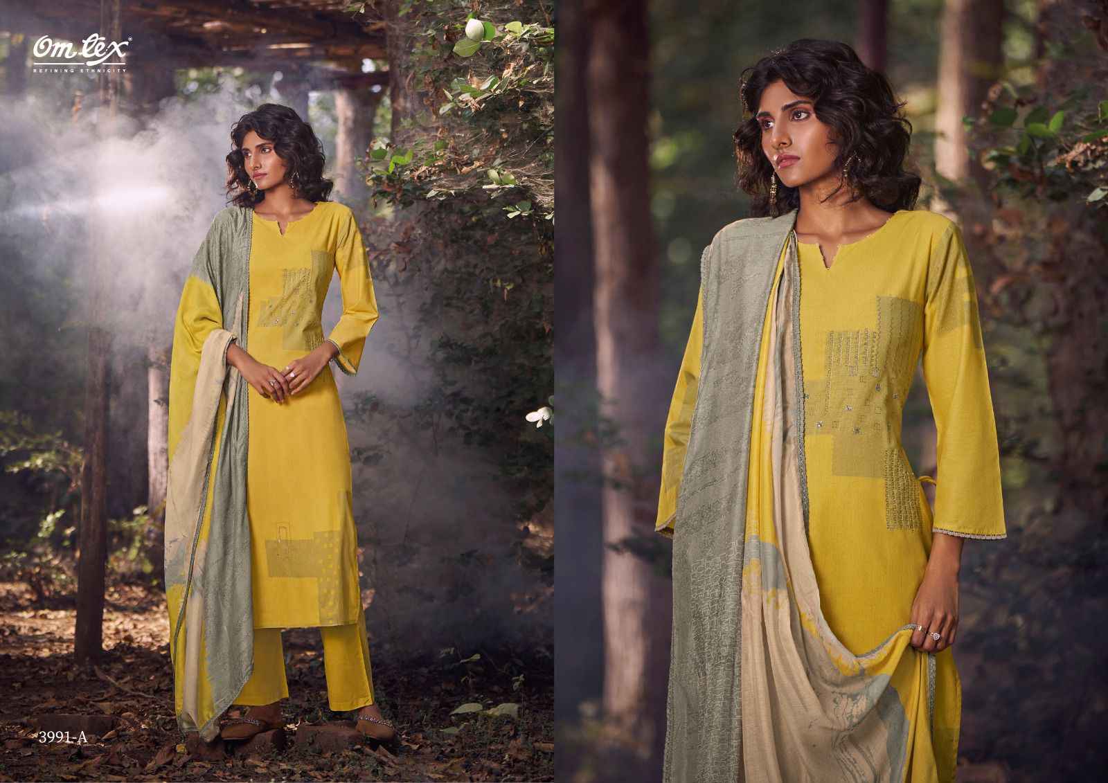 Omtex Mehaaki Lawn Cotton Dress Material (4 Pc Catalog)
