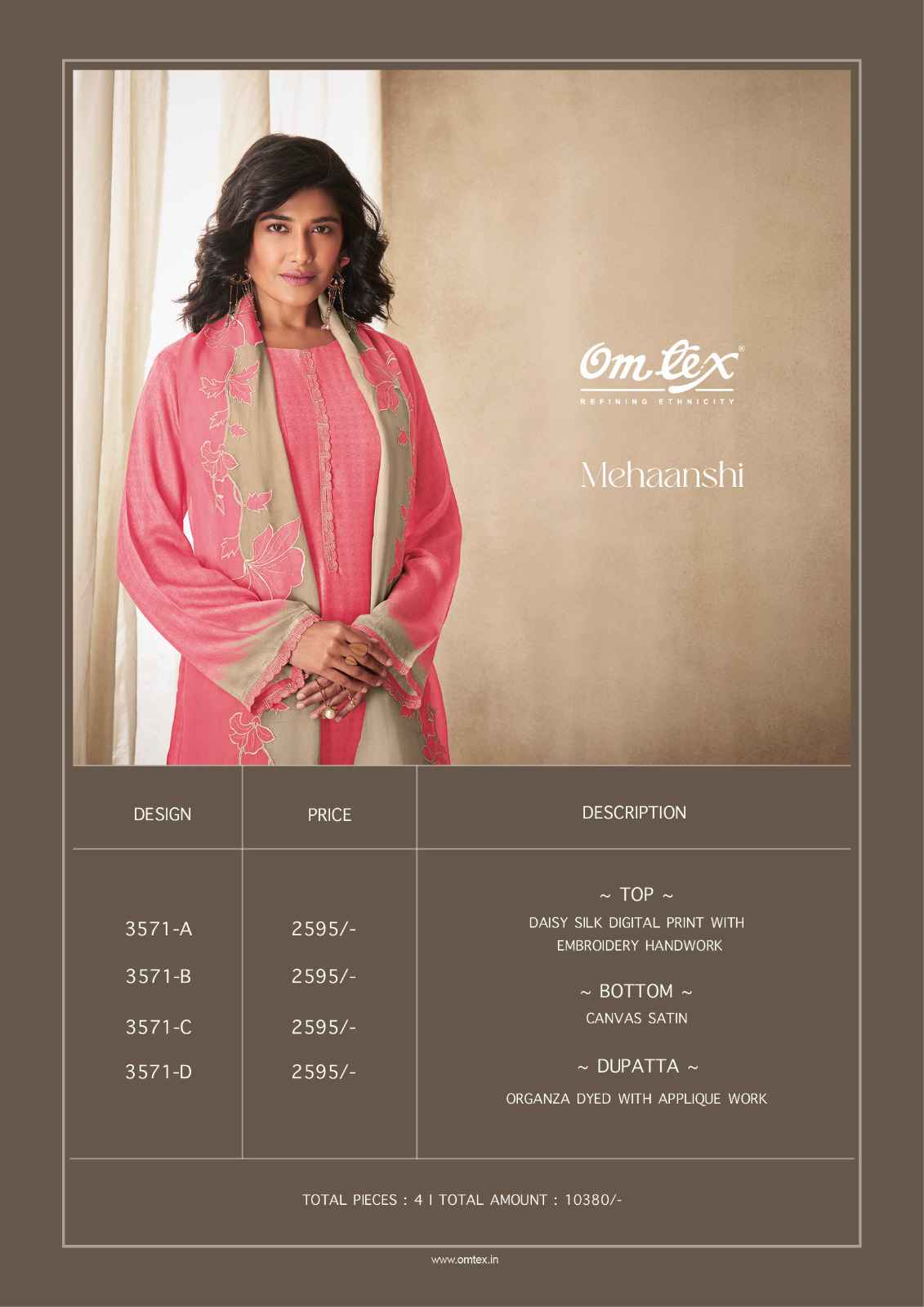 Omtex Mehaanshi Daisy Silk Dress Material (4 Pc Catalouge)